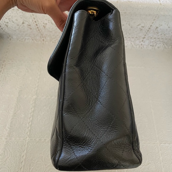 RARE Caviar Chanel Jumbo XL CC Single Flap Vintage Caviar - Picture 8 of 17